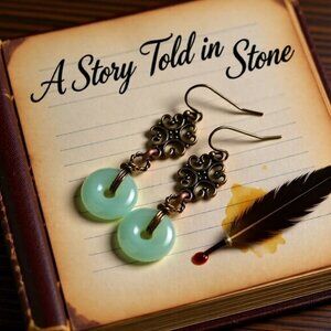 Green Aventurine & Copper Filigree Dangle Earrings